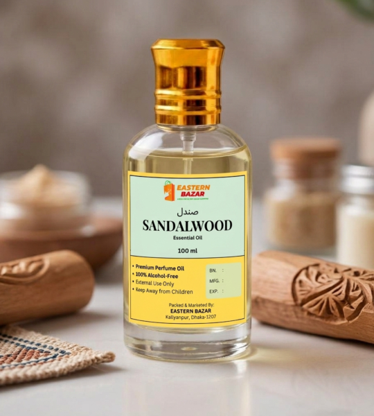 Pure Sandalwood Essential Oil (100 ml) – Premium Alcohol-Free Woody Oil